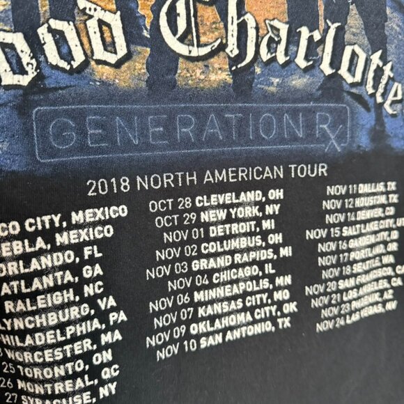 Gilden Good Charlotte Crewneck Short Sleeve Tee Men S Black Graphic Streetwear - Picture 3 of 7